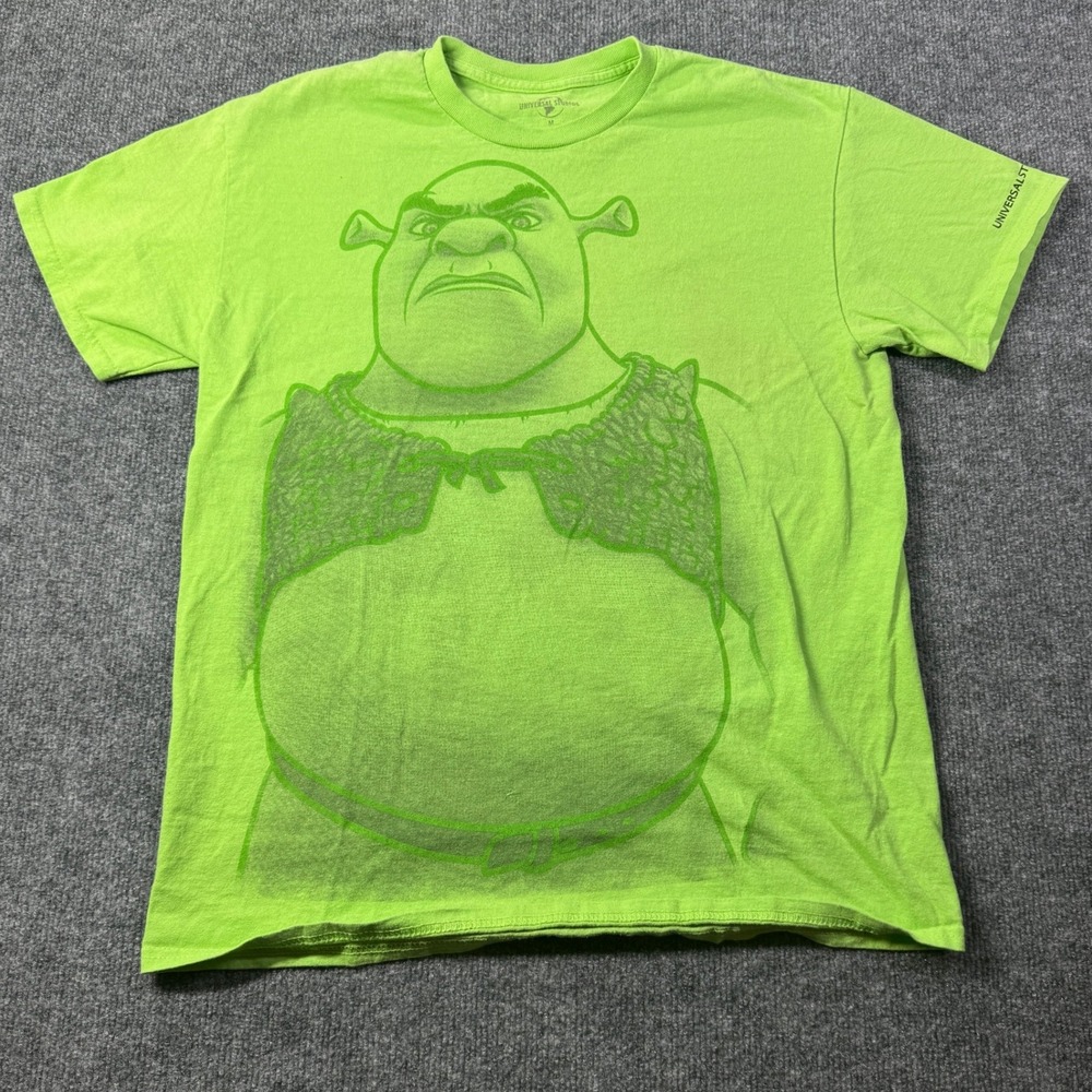 Universal Studios Shrek 4D T Shirt Mens M Green Graphic Movie Promo